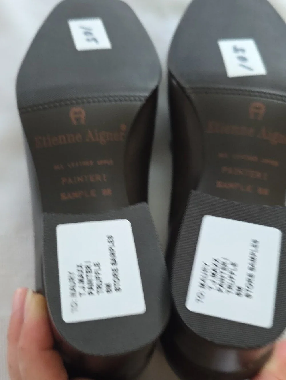 Vintage Etienne Aigner Dark Brown Leather Square Block Heel Pumps NOS 6 Samples